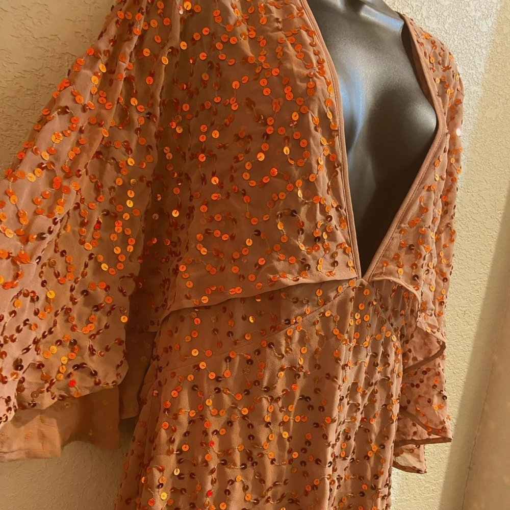 ASOS Mini Dress w Sequins Copper US 12 NWT Holiday Dress